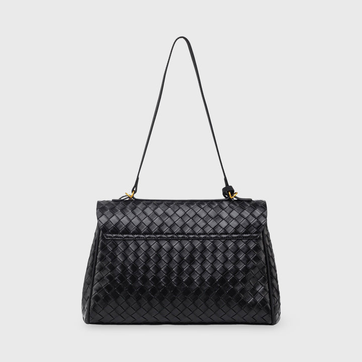 Ciara Vintage Woven Top Handle Bag in Black