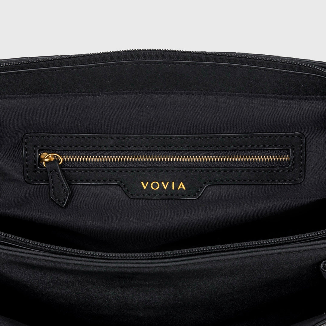Ciara Vintage Woven Top Handle Bag in Black