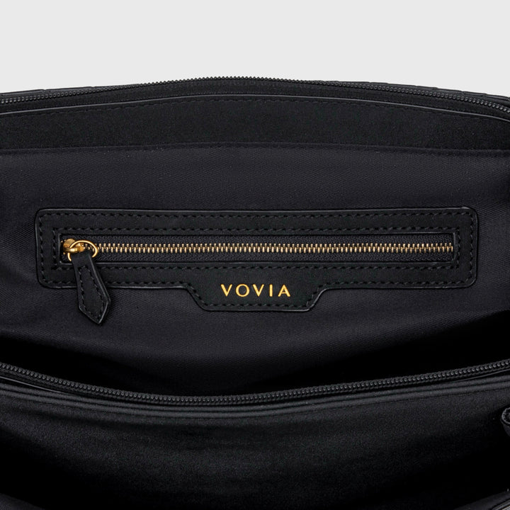 Ciara Vintage Woven Top Handle Bag in Black