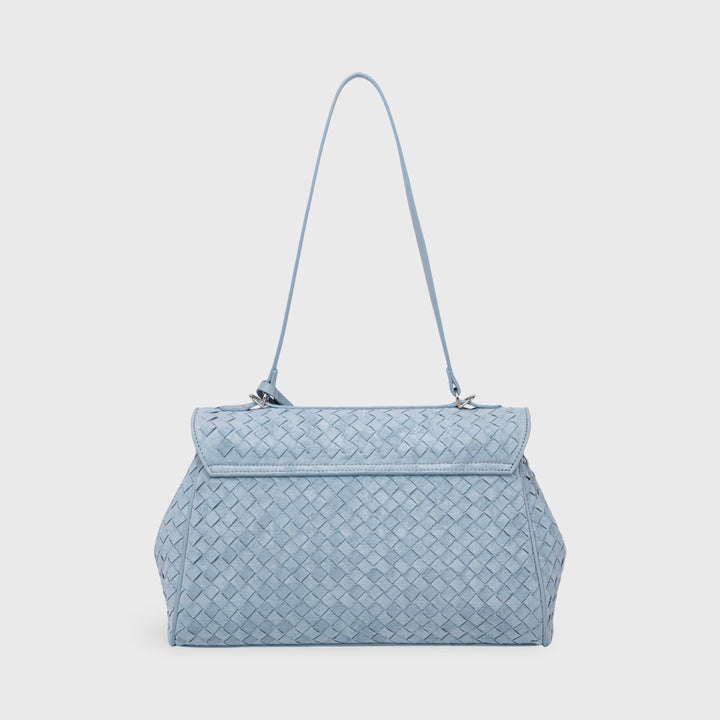 Ciara Vintage Woven Top Handle Bag in Light Blue