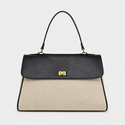 Ciara Essential Top Handle Bag in Black and Cream