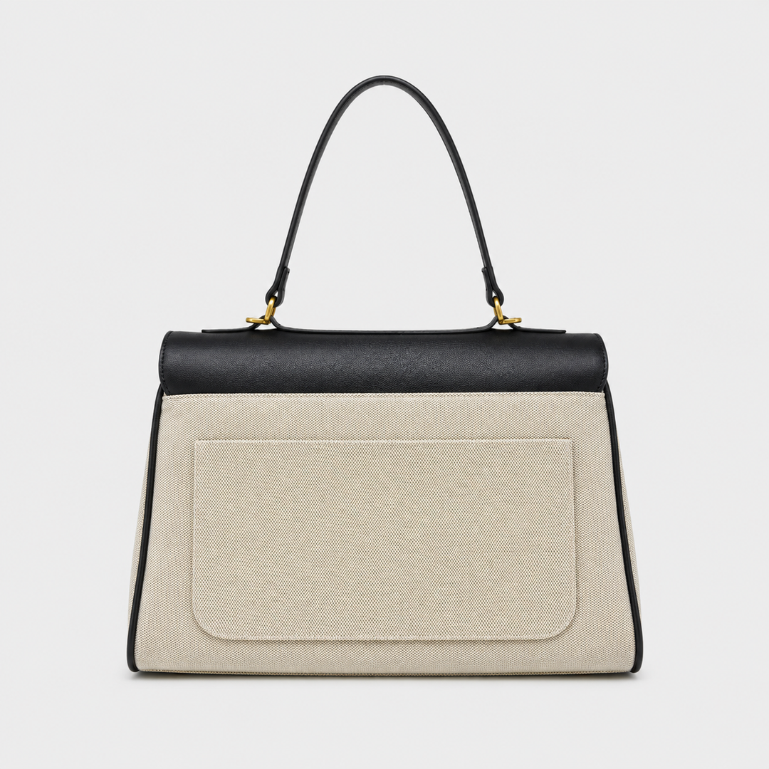 Ciara Essential Top Handle Bag in Black and Cream