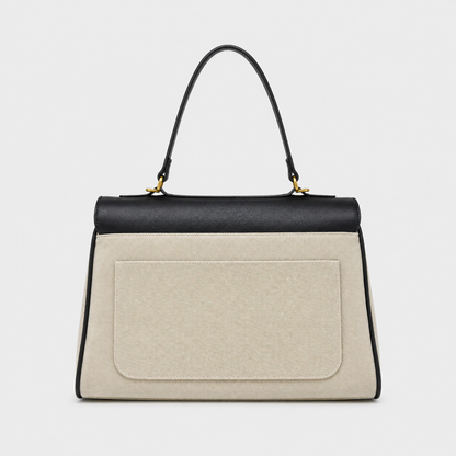 Ciara Essential Top Handle Bag in Black and Cream