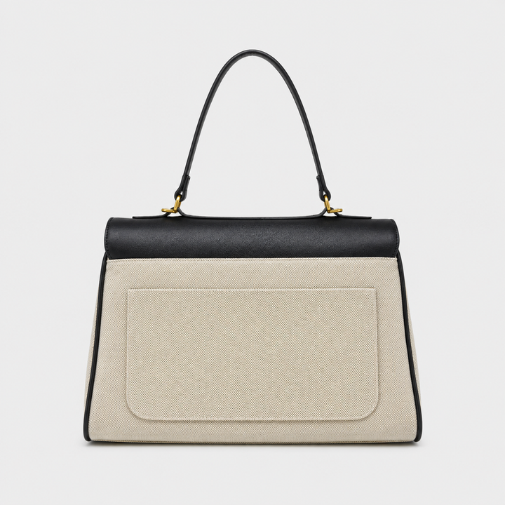 Ciara Essential Top Handle Bag in Black and Cream