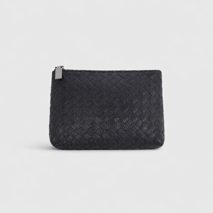 Woven Zip Pouch in Black