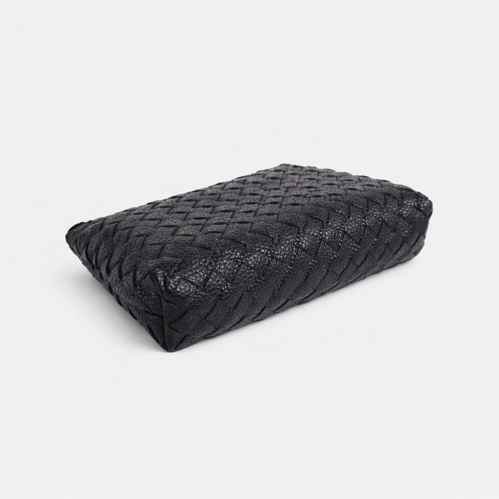 Woven Zip Pouch in Black