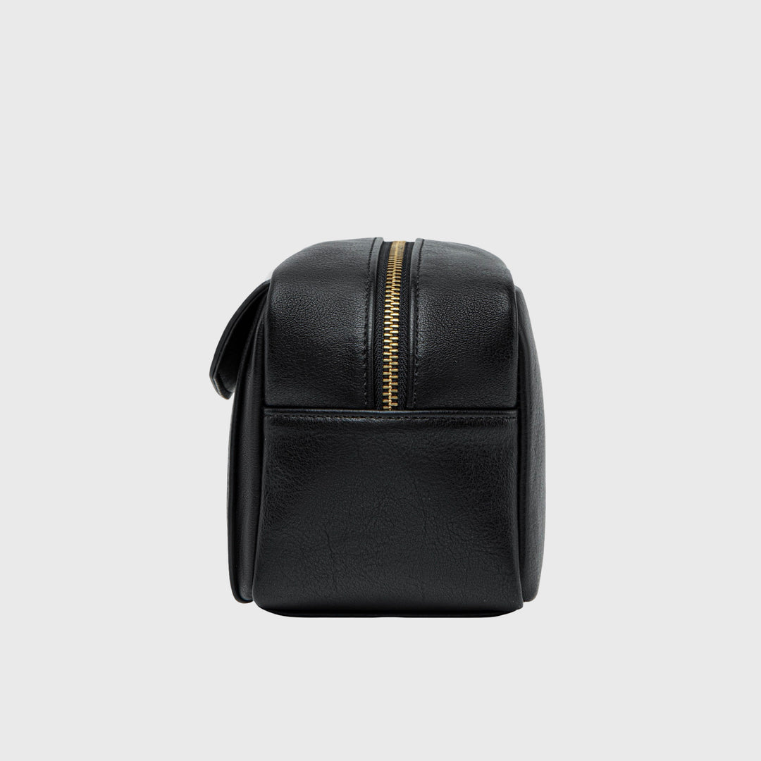Ciara Vegan Leather Beauty Case in Black
