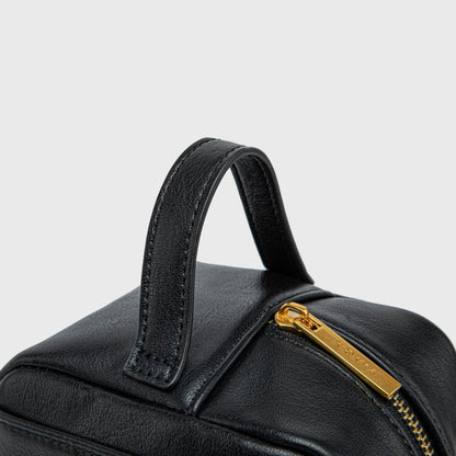 Ciara Vegan Leather Beauty Case in Black