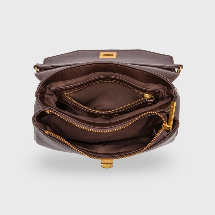 Dark Brown Mini Shoulder Baguette | Ciara