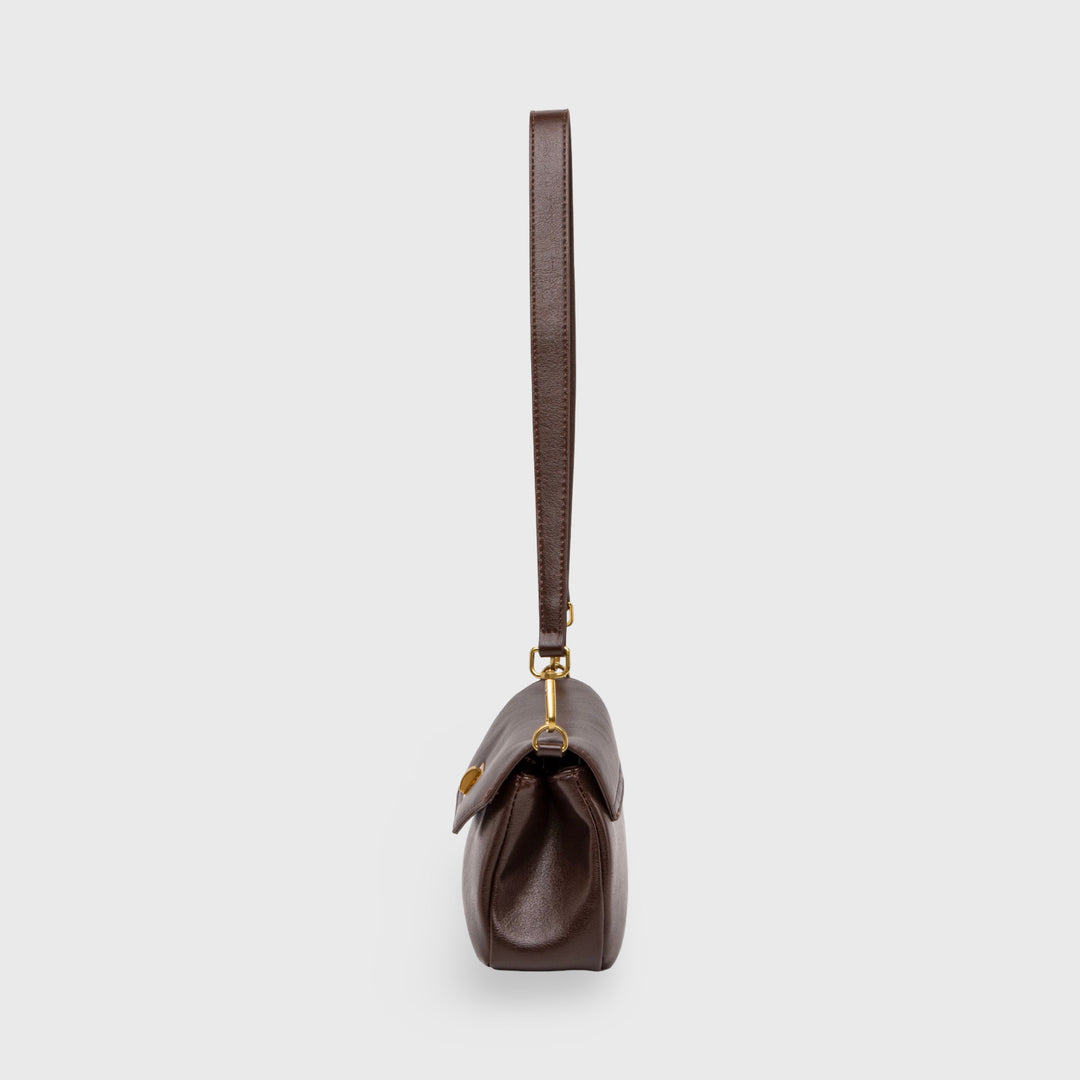Dark Brown Mini Shoulder Baguette | Ciara