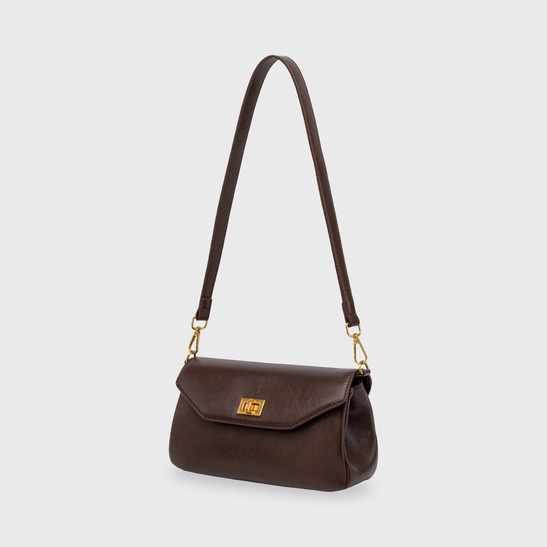 Dark Brown Mini Shoulder Baguette | Ciara