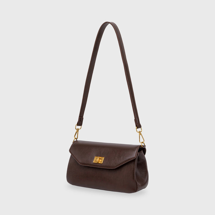 Dark Brown Mini Shoulder Baguette | Ciara