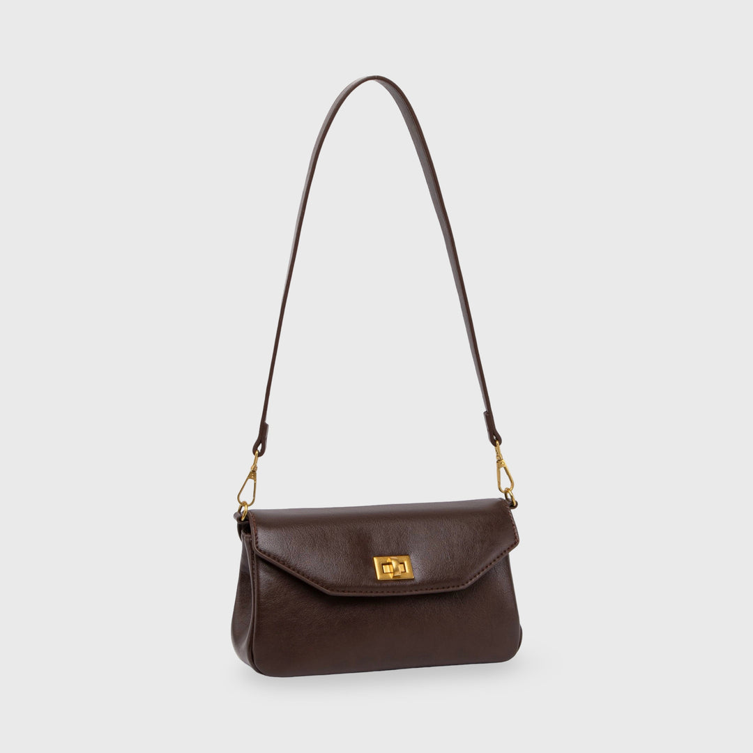 Dark Brown Mini Shoulder Baguette | Ciara