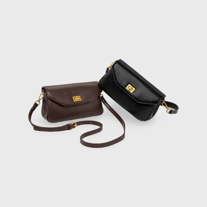 Ciara Mini Shoulder Baguette in Black