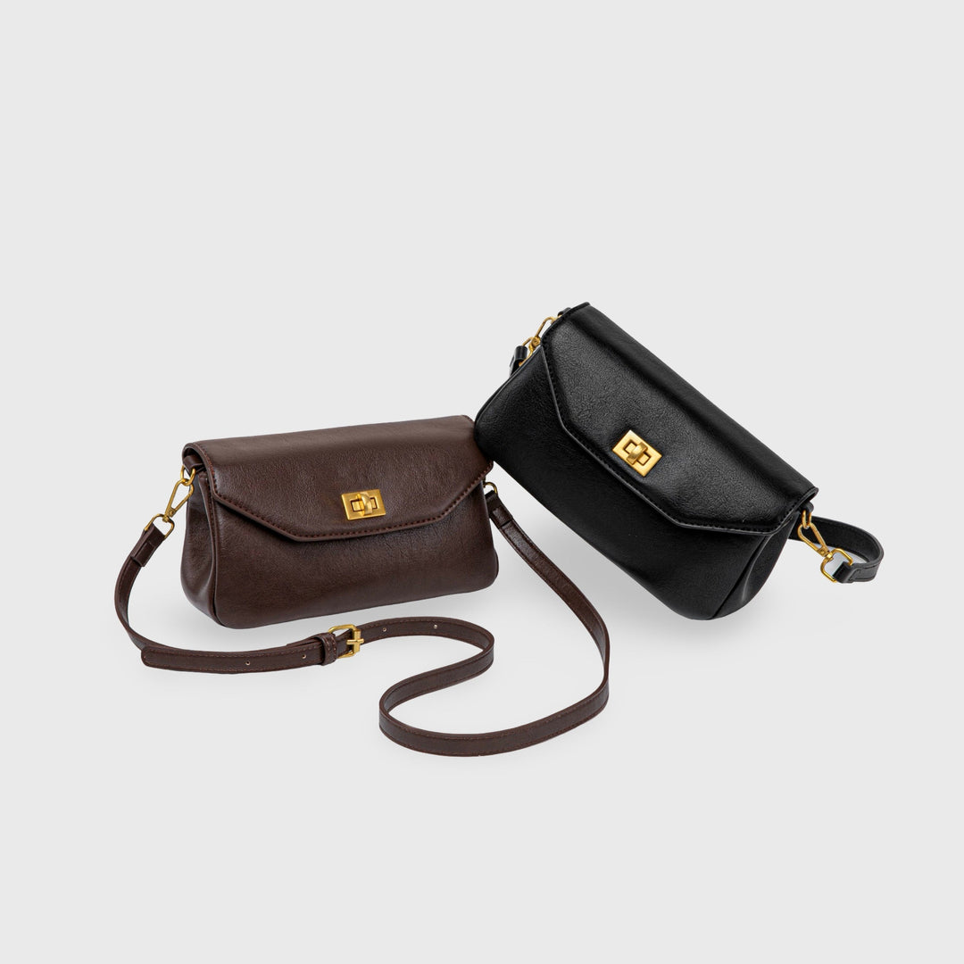 Dark Brown Mini Shoulder Baguette | Ciara
