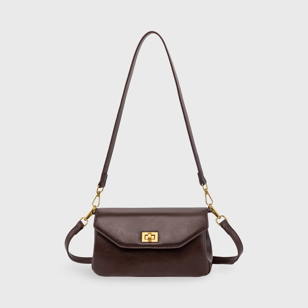 Dark Brown Mini Shoulder Baguette | Ciara