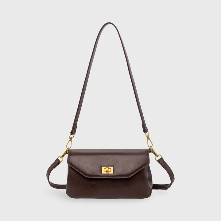 Dark Brown Mini Shoulder Baguette | Ciara