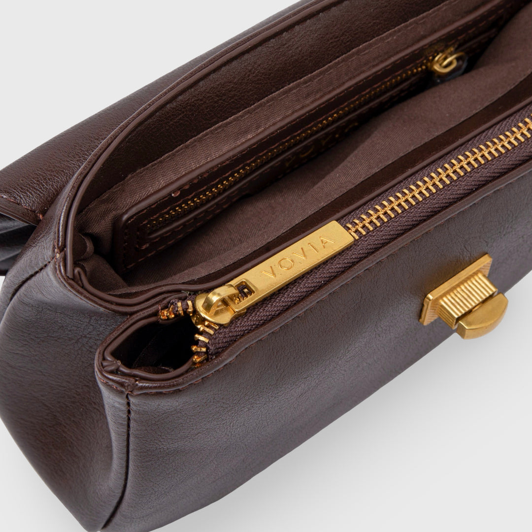 Dark Brown Mini Shoulder Baguette | Ciara