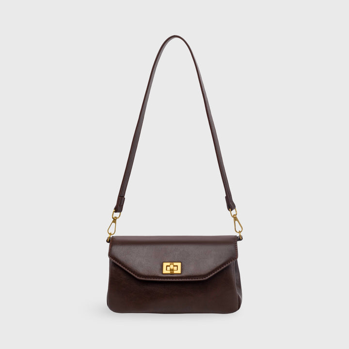 Dark Brown Mini Shoulder Baguette | Ciara