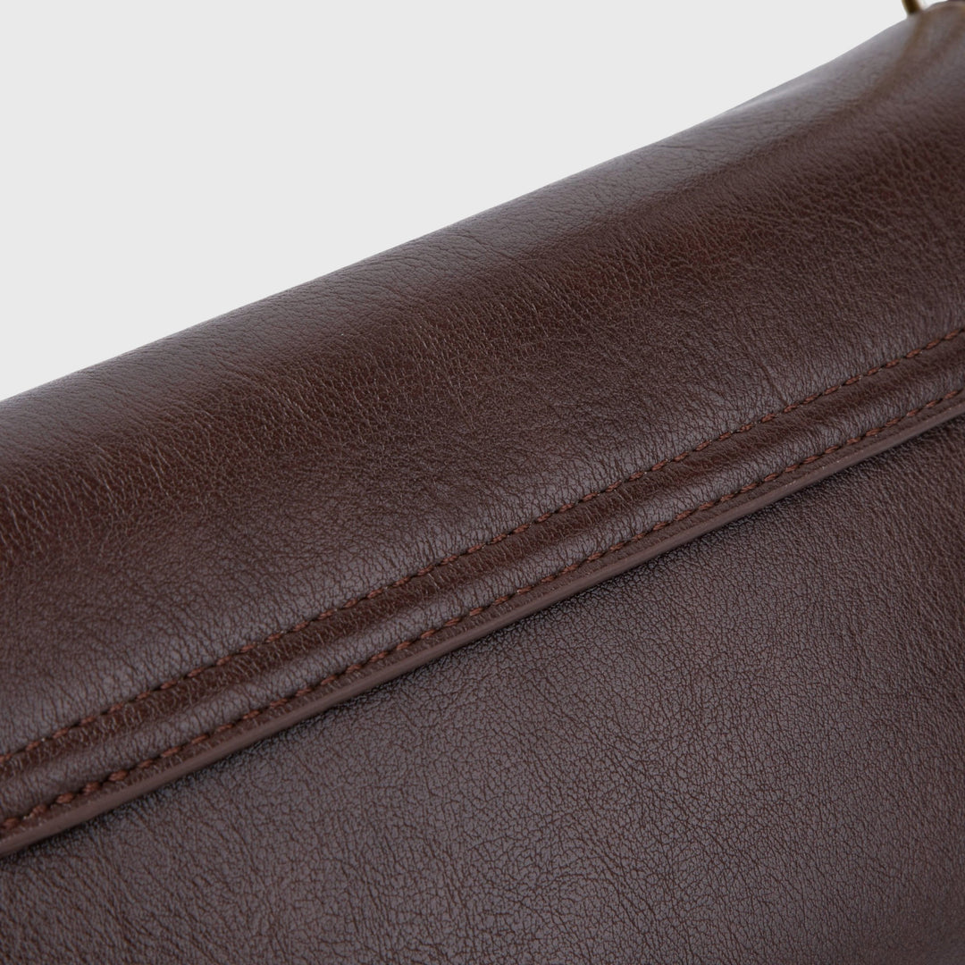 Dark Brown Mini Shoulder Baguette | Ciara