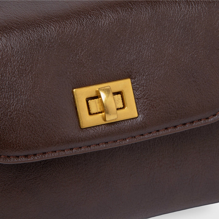 Dark Brown Mini Shoulder Baguette | Ciara