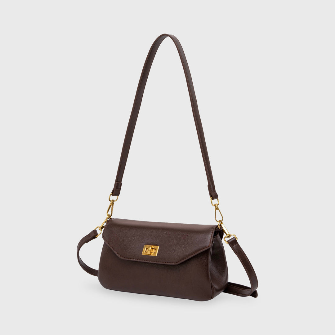 Dark Brown Mini Shoulder Baguette | Ciara