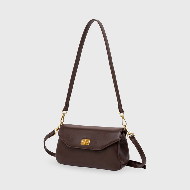 Dark Brown Mini Shoulder Baguette | Ciara