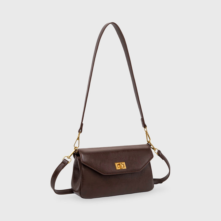 Dark Brown Mini Shoulder Baguette | Ciara