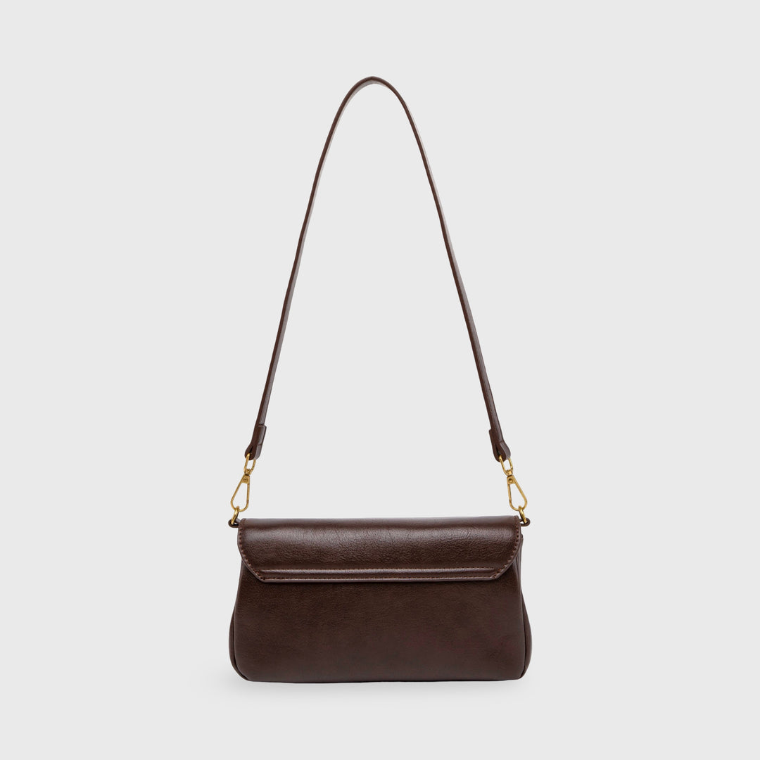 Dark Brown Mini Shoulder Baguette | Ciara