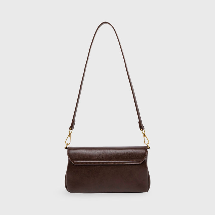 Dark Brown Mini Shoulder Baguette | Ciara