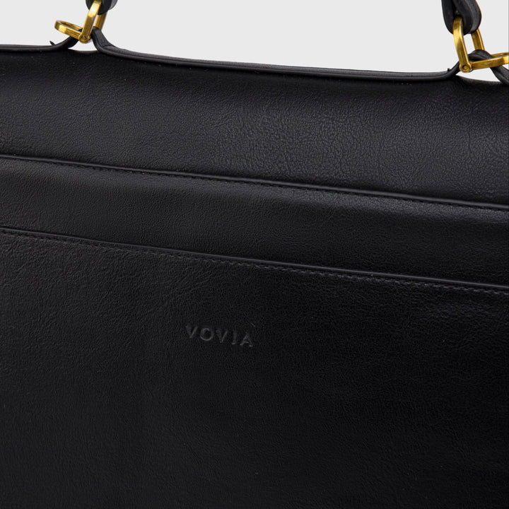 Ciara Essential Vegan Leather Top Handle Bag in Black
