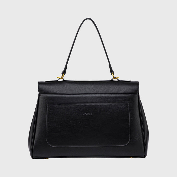 Ciara Essential Vegan Leather Top Handle Bag in Black