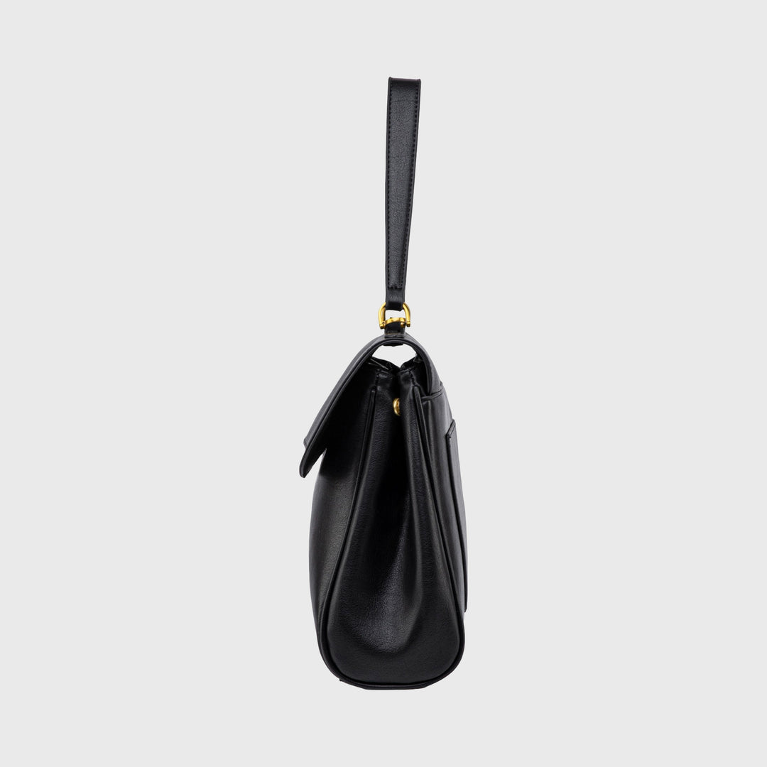 Ciara Essential Vegan Leather Top Handle Bag in Black