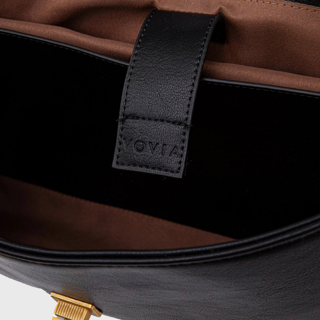 Ciara Essential Vegan Leather Top Handle Bag in Black