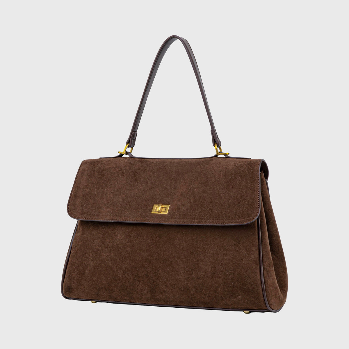 Ciara Essential Suede Top Handle Bag in Brown
