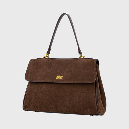 Ciara Essential Suede Top Handle Bag in Brown