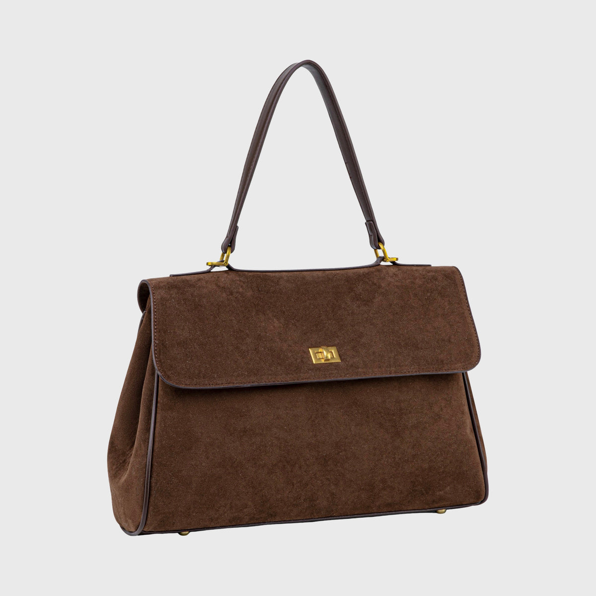 Ciara Essential Suede Top Handle Bag in Brown