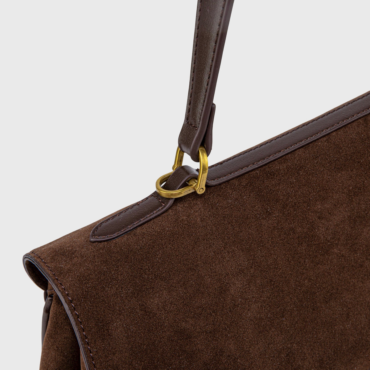 Ciara Essential Suede Top Handle Bag in Brown