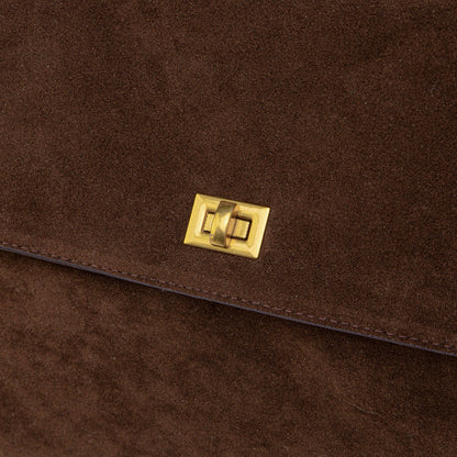 Ciara Essential Suede Top Handle Bag in Brown