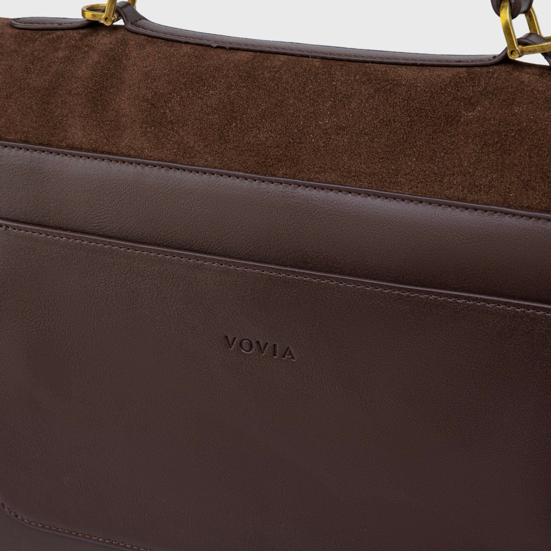Ciara Essential Faux Suede Top Handle Bag in Brown