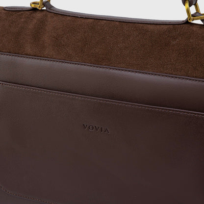 Ciara Essential Suede Top Handle Bag in Brown
