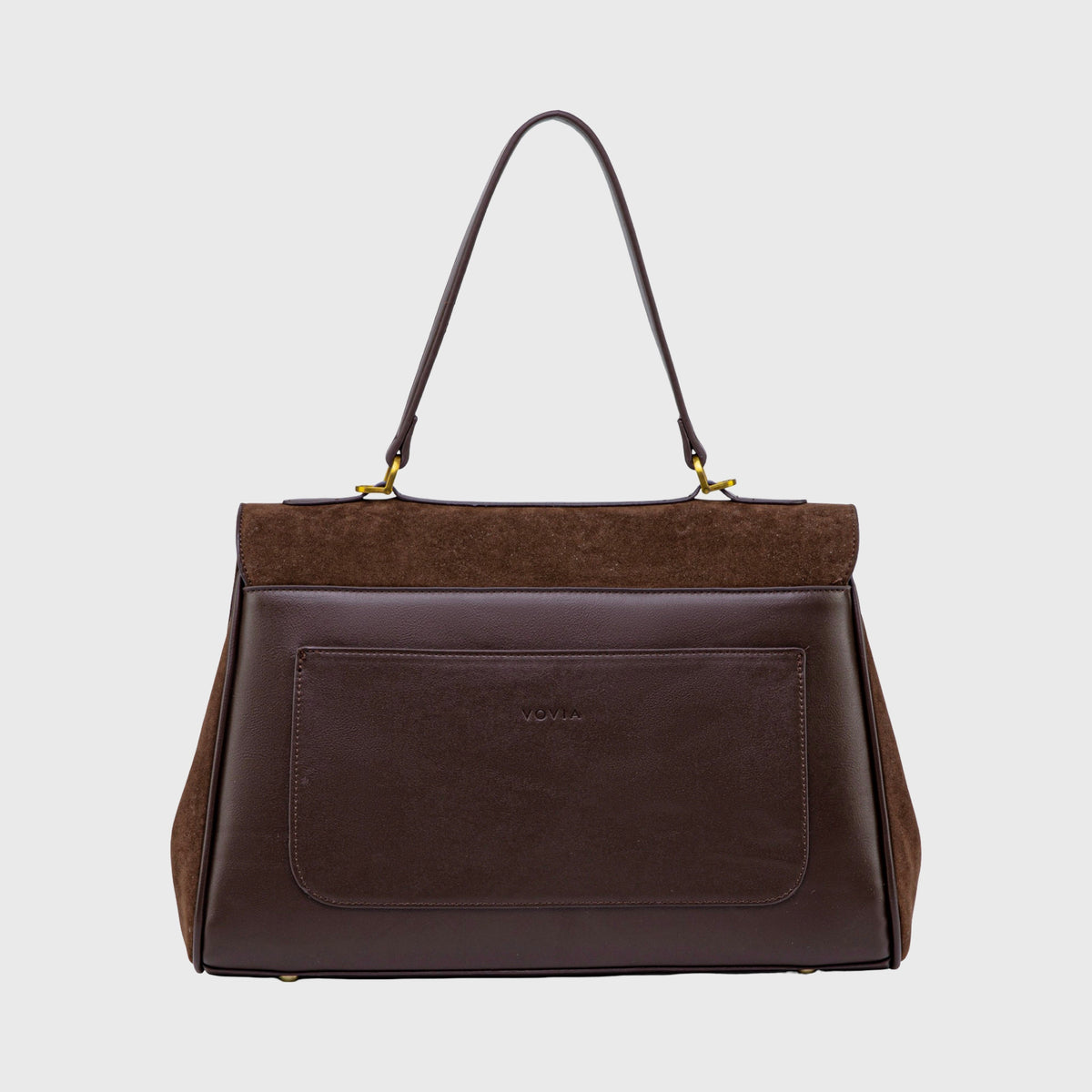 Ciara Essential Suede Top Handle Bag in Brown
