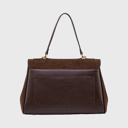 Ciara Essential Suede Top Handle Bag in Brown