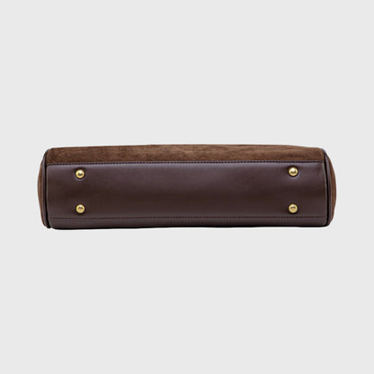 Ciara Essential Suede Top Handle Bag in Brown