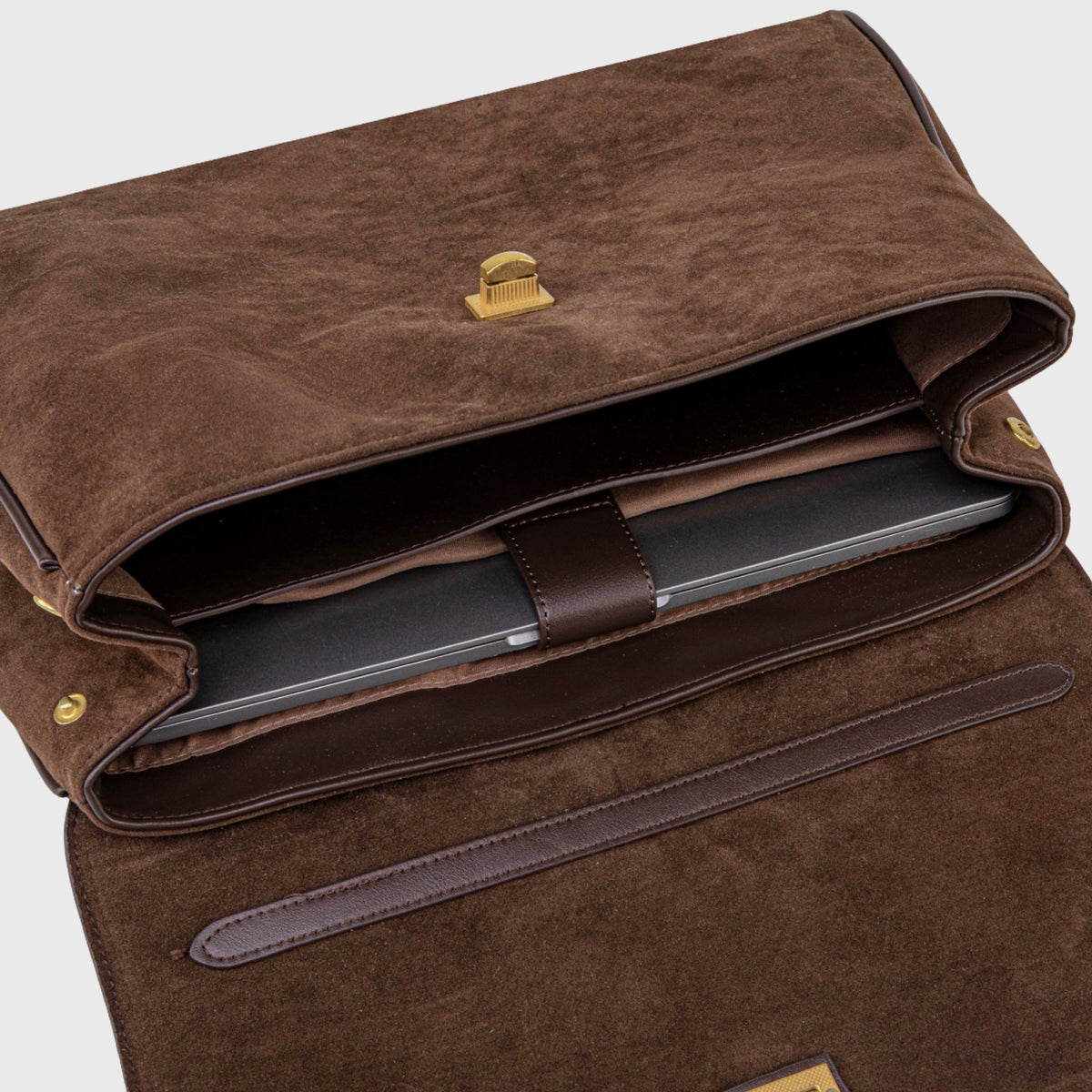 Ciara Essential Suede Top Handle Bag in Brown