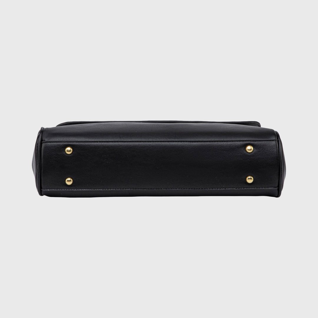 Ciara Essential Vegan Leather Top Handle Bag in Black