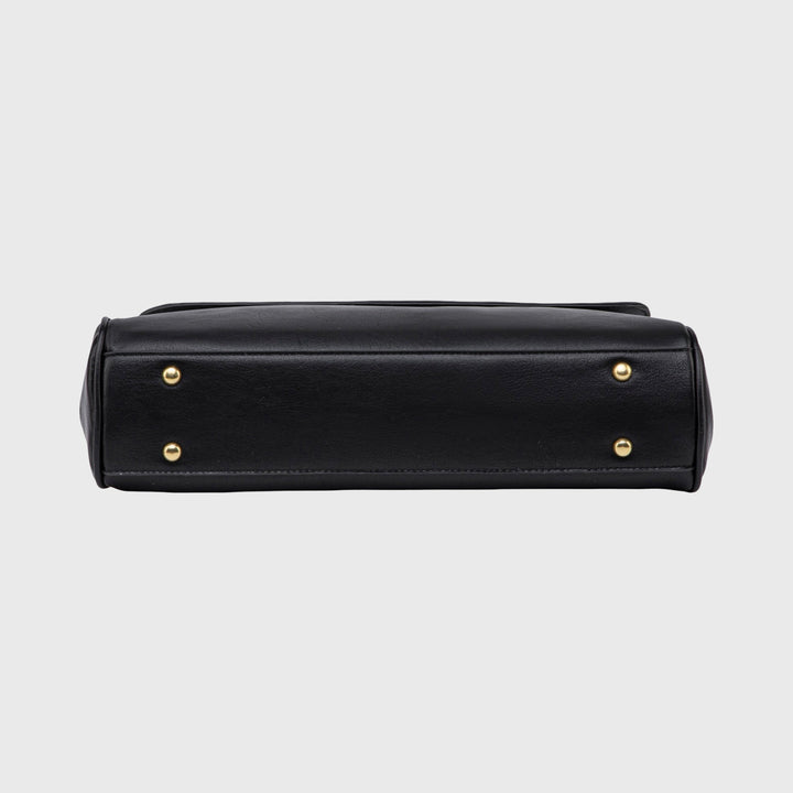 Ciara Essential Vegan Leather Top Handle Bag in Black