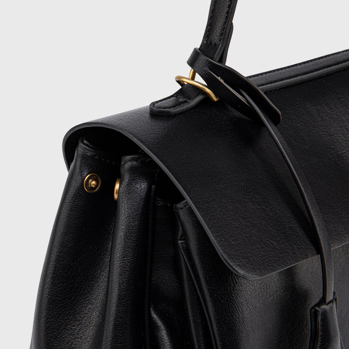 Ciara Vintage Top Handle Bag in Black