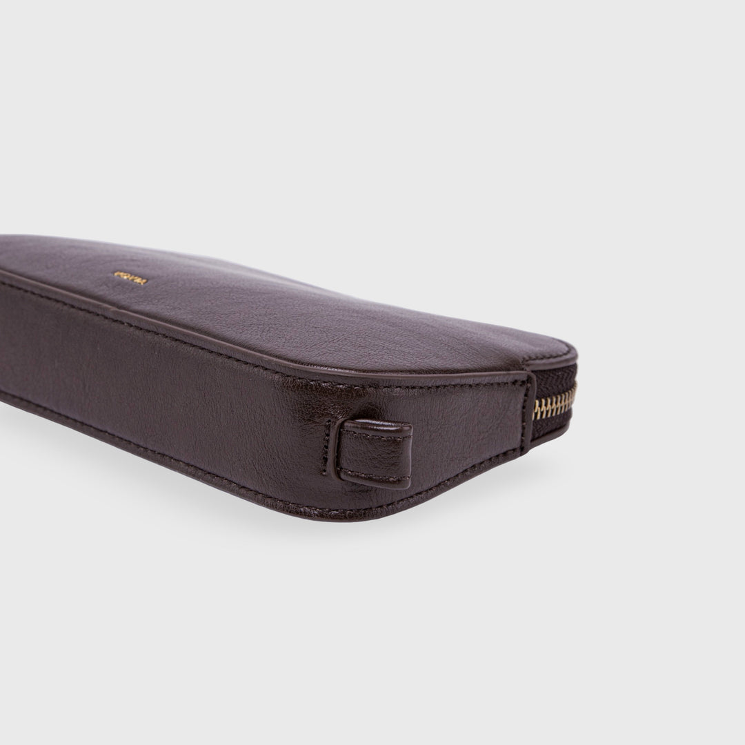 Ciara Essential Zip Pouch in Dark Brown