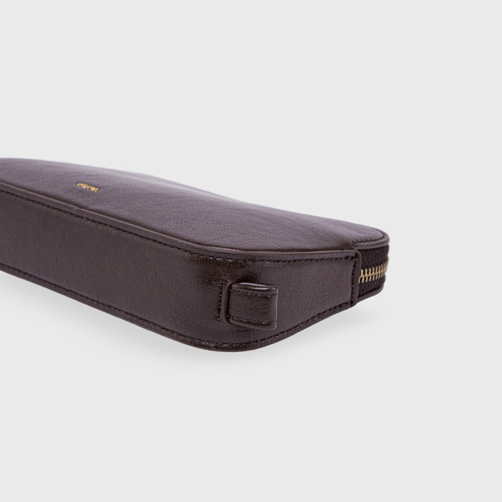 Ciara Essential Zip Pouch in Dark Brown